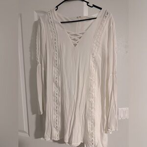 Love Riche long sleeve white dress